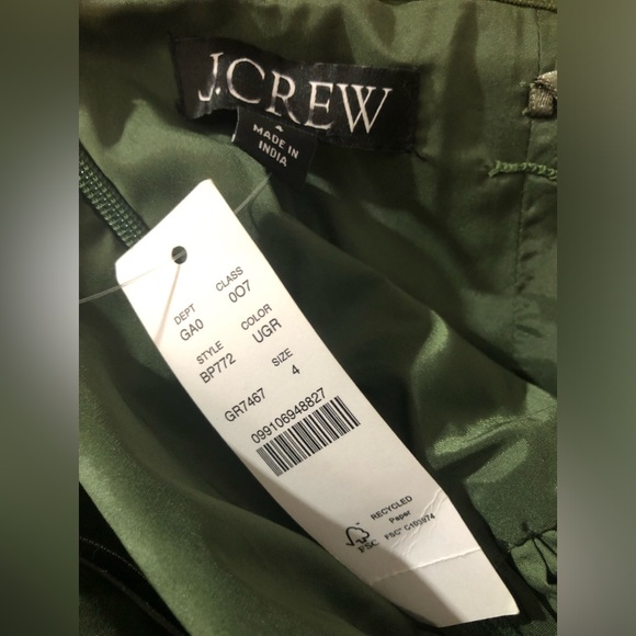 NWT J Crew Upcycle Embroidered Strapless Peplum Top in Stretch Cotton - Size 4 - Picture 4 of 6